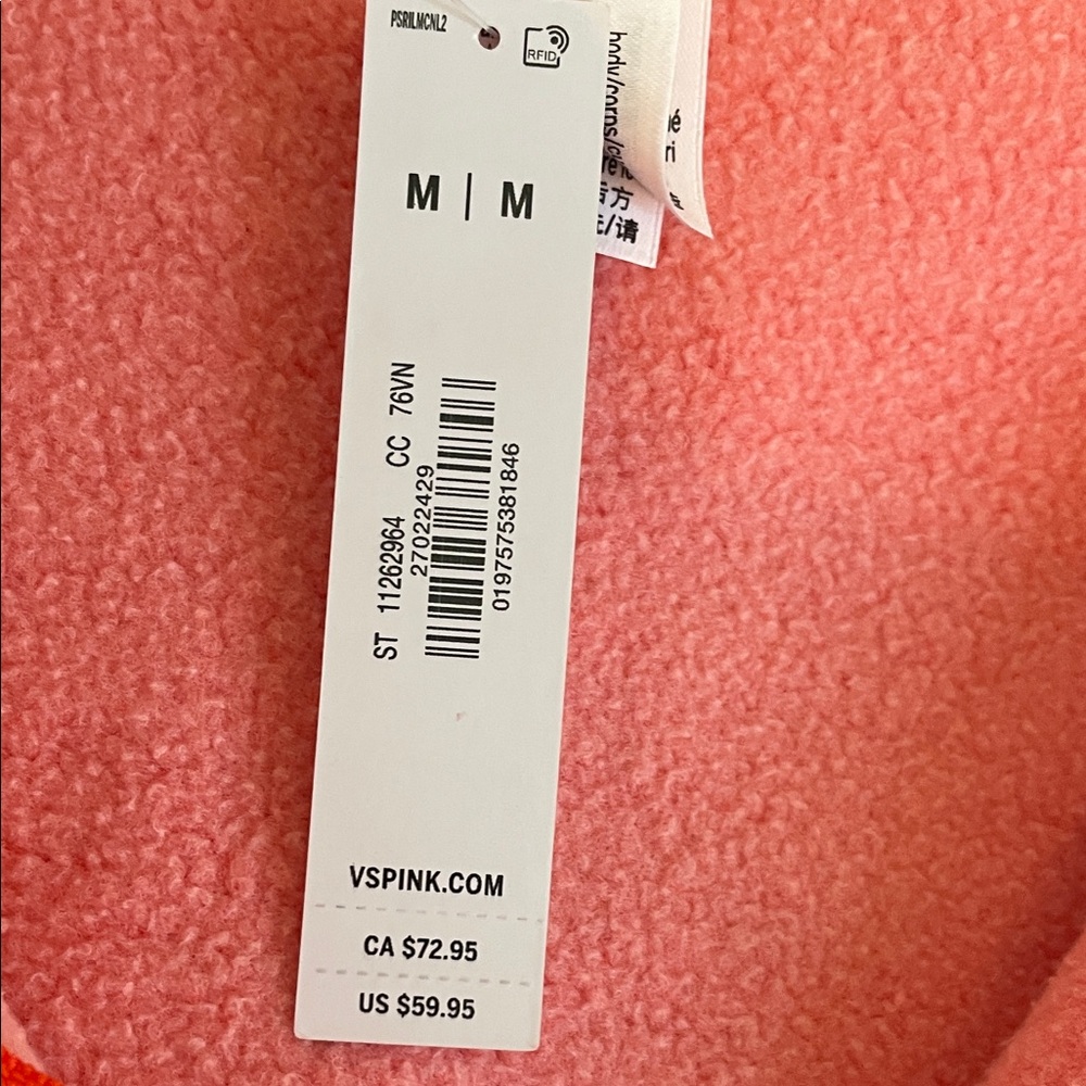 PINK Victoria's Secret Coral Zip-Up Hoodie - Picture 16 of 16